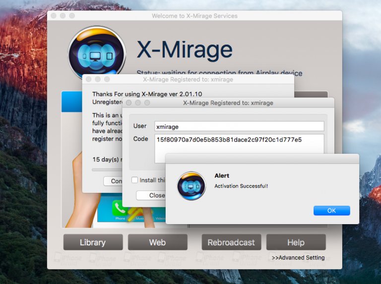 x mirage app for andriod