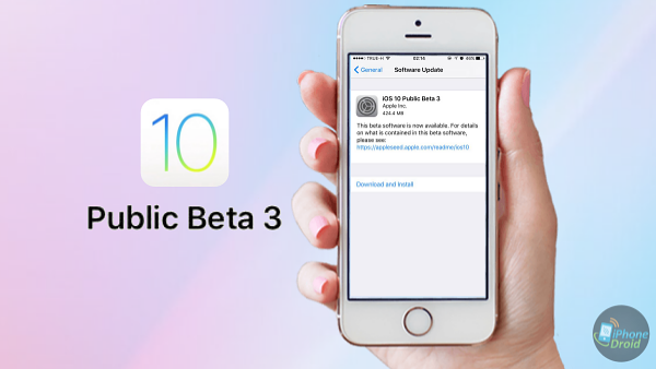 iOS 10 Public Beta 3