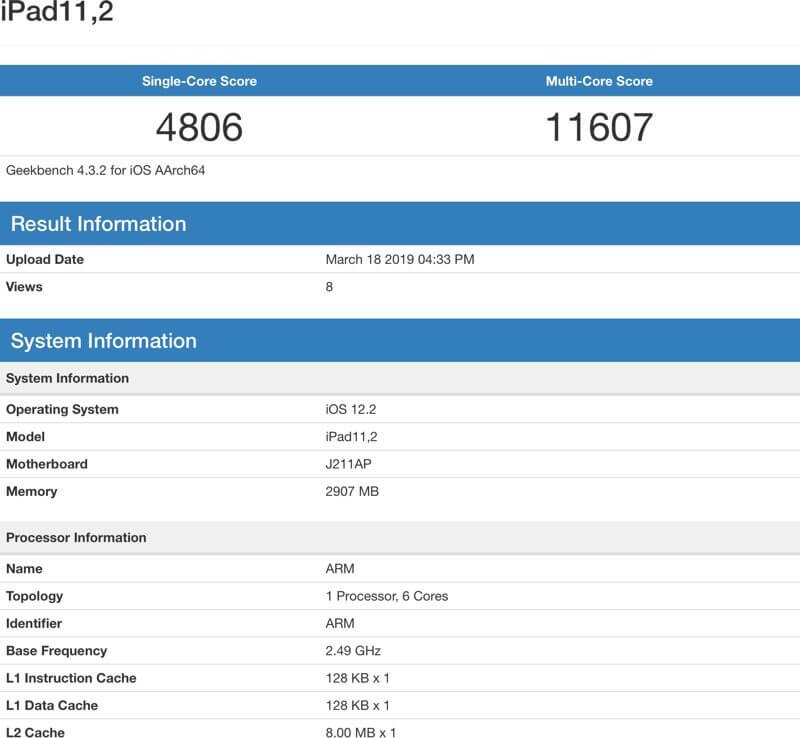 A12 Bionic in New iPad Paired With 3GB RAM