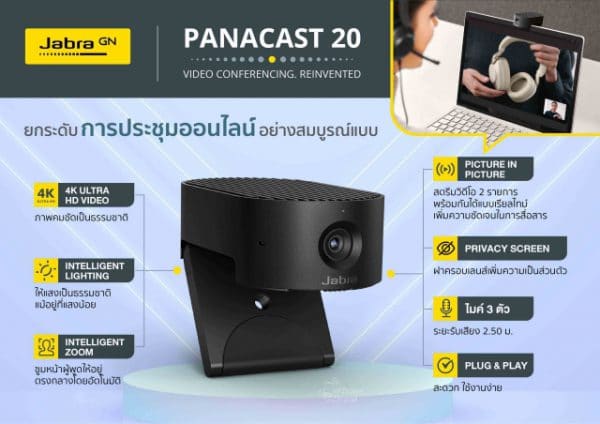 Jabra Evolve2 75 และวีดีโอคอนเฟอร์เรนซ์ PanaCast 20