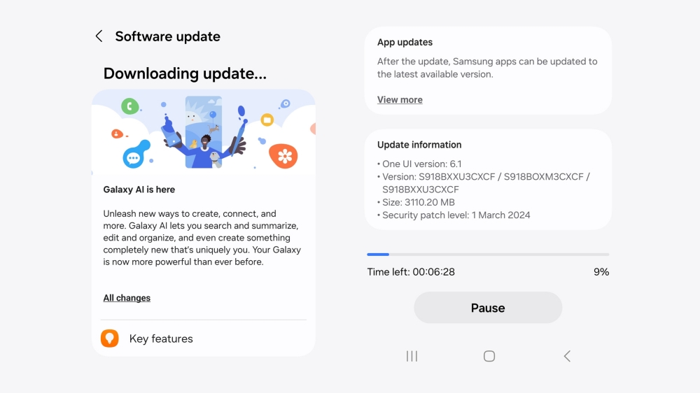 Samsung releases One UI 6.1 upgrade with Galaxy AI functionality