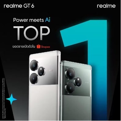 realme GT 6 first day number 1 in sales on Shopee