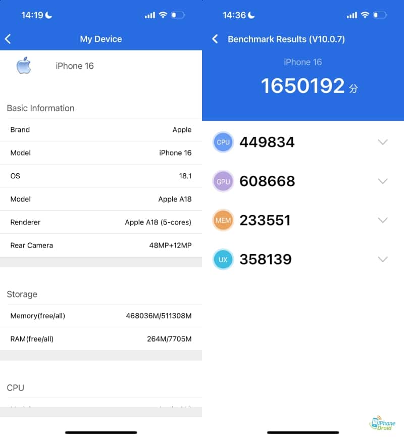 iPhone 16 AnTuTu 10