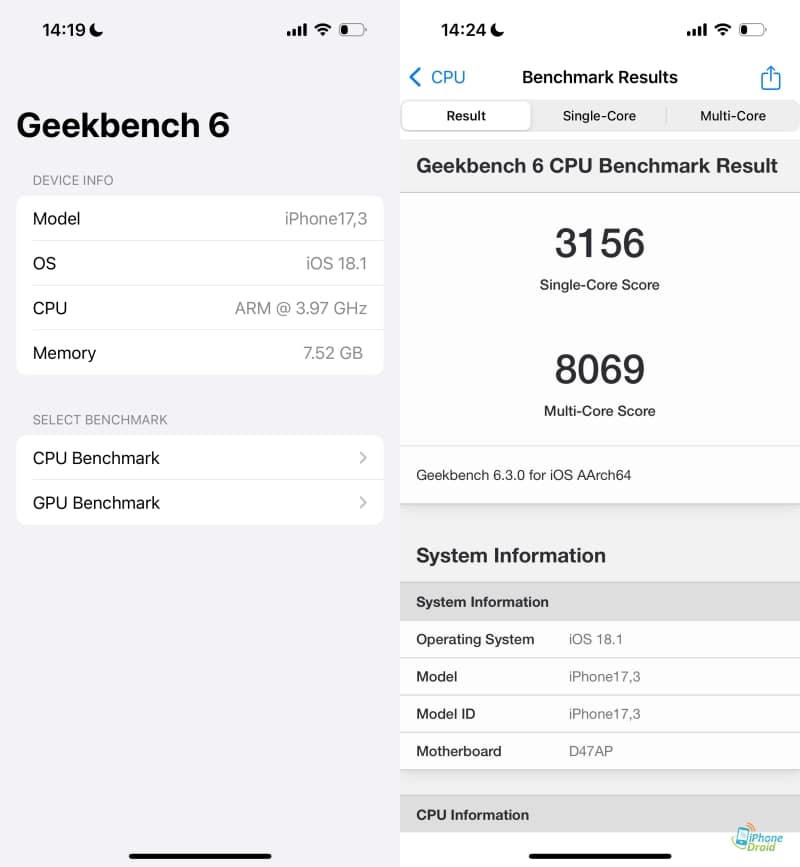 iPhone 16 Geekbench 6