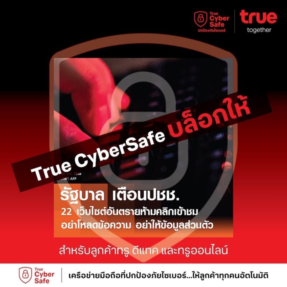 True CyberSafe instantly protects you from 22 dangerous websites.